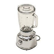 Chrome and glass kitchen blender