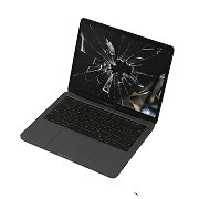 Laptop with a cracked screen